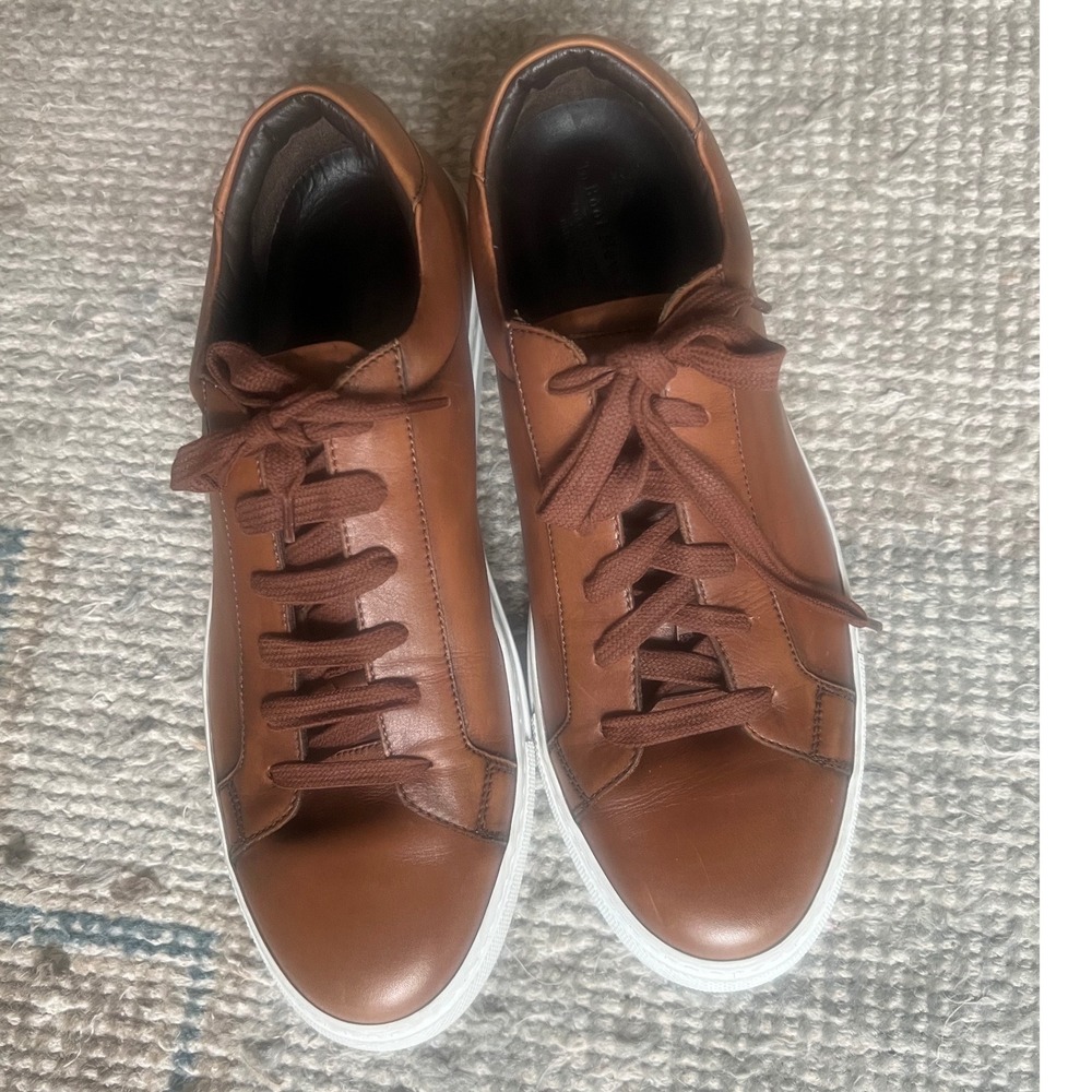 To Boot New York Sierra Cognac Leather Low Top Sneakers Womens 8 Made in Italy